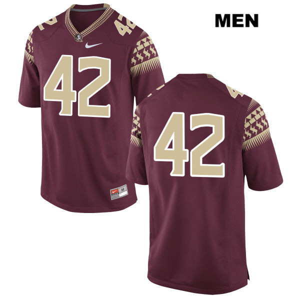 Men's NCAA Nike Florida State Seminoles #42 Garrett Murray College No Name Red Stitched Authentic Football Jersey IND6869PU